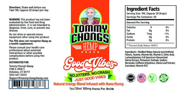 Good Vibes Nano Hemp Tincture Label